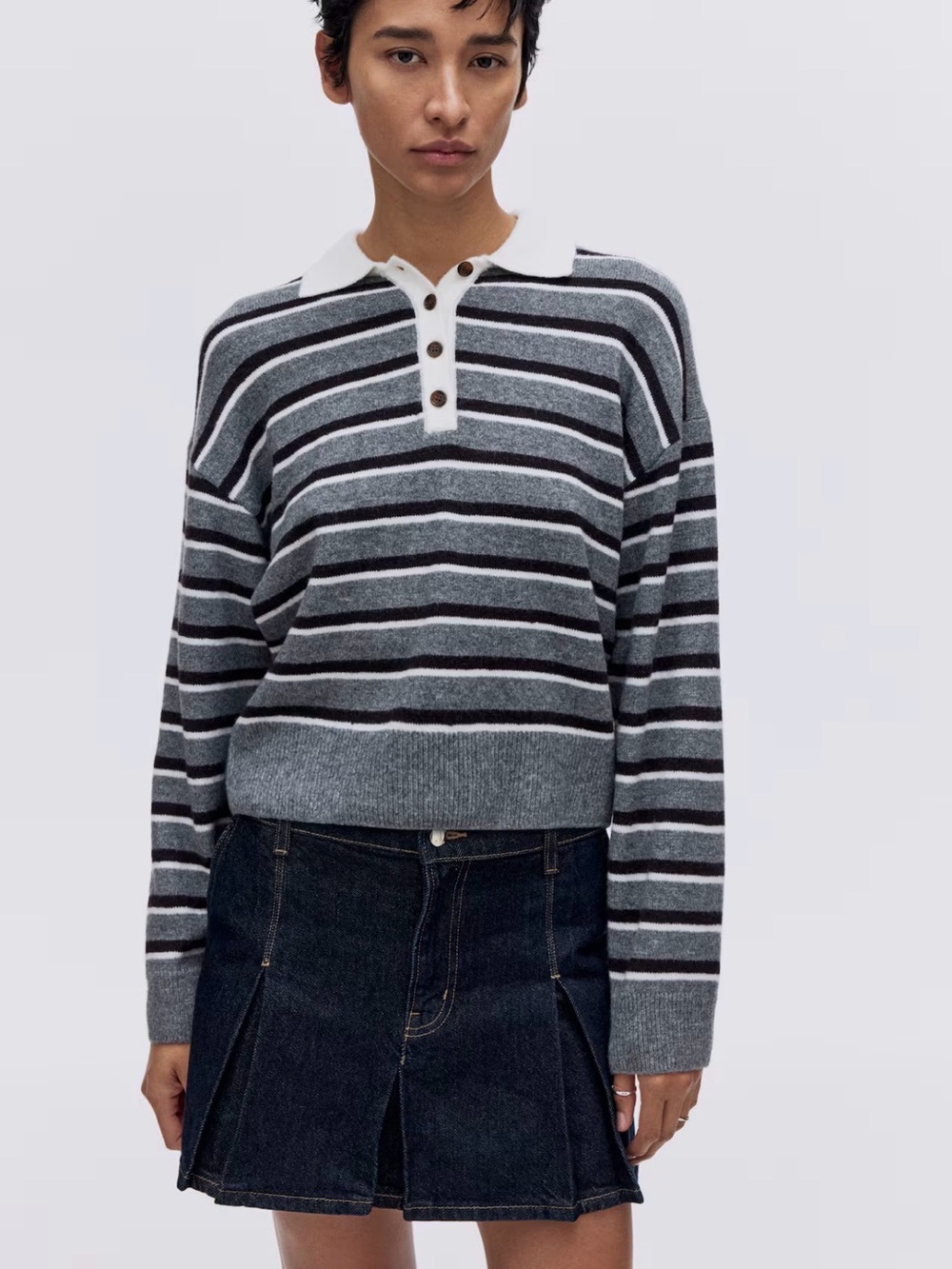 NWT Pleated Denim Skirt